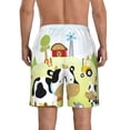 thumbnail image 3 of Disketp Men'S Swim Trunks Hawaiian Breathable Surf Beach Swimsuits Mesh Lining Beach Shorts With Pockets-Farmfield With Cute Animals, 3 of 9