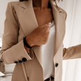 thumbnail image 5 of Women's Business Casual Pocket Work Office Blazer Back Slit Jacket Suit, 5 of 9