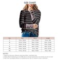 thumbnail image 1 of Blusa de mujer de manga larga con cuello redondo y gemelos con estampado de leopardo y rayas, color negro XXL, 1 of 6