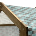 thumbnail image 5 of Plaid Pet House, 2 Colored Pattern with Little Checks and Diagonal Lines Retro Modern, Outdoor & Indoor Portable Dog Kennel with Pillow and Cover, 5 Sizes, Dark Brown Seafoam White, by Ambesonne, 5 of 5