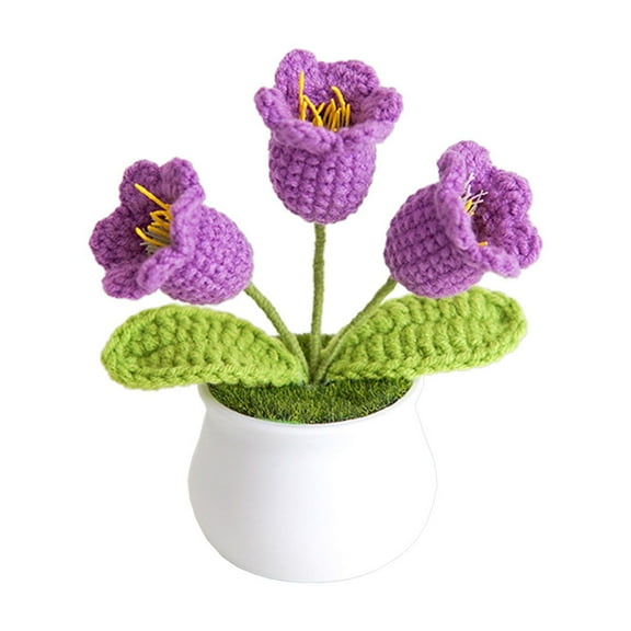 AYktou Crochet Flowers Potted Plants Home Ornament Potted Crochet Woven Flowers Gift for Mother's Day,Birthday,Anniversary,Valentine's Day,Christmas Party Decorations Gifts