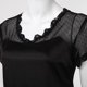 thumbnail image 4 of Gibobby Camisón de satén de seda para mujer Día de San Valentín Vestido casa manga corta con cuello en V sexy verano para mujer(Negro,M), 4 of 5