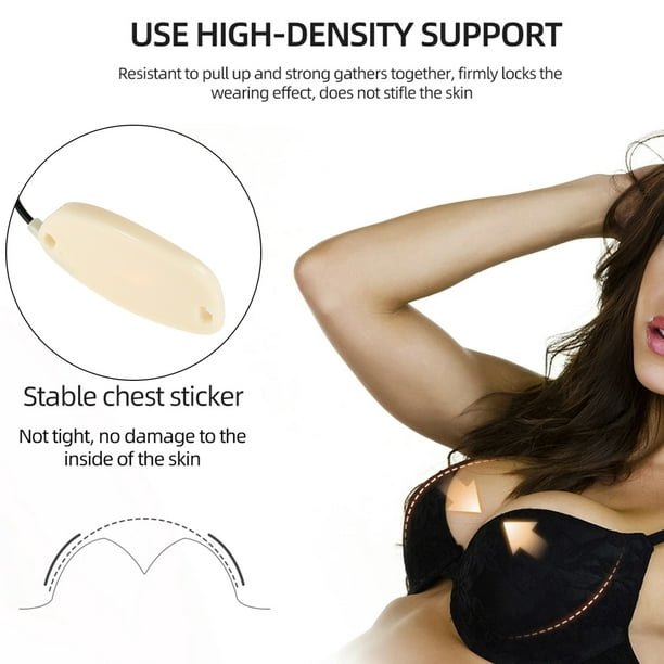 (black) Invisible Push-Up Frontless Bra Silicone Deep  PlungeBackless&Strapless Bra Kit