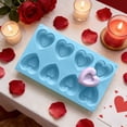 thumbnail image 4 of Molde De Hielo En Forma De Corazón Molde de silicona con forma de corazón de 8 cavidades para cubitos de hielo y caramelos azules, ideal para San Valentín, estilo nórdico (1 unidad) JASKFLY, 4 of 9