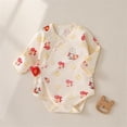 thumbnail image 2 of Baby Newborn Girls Rompers Summer Spring Cotton Flower Print Floral Cute Triangle Onesie Outfits Red Soft New Born Clothes 0-3M, 2 of 3