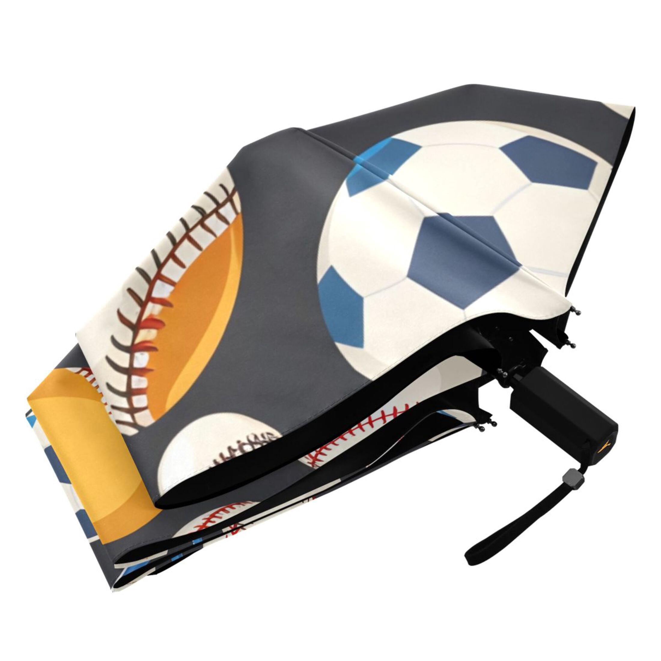 ALAZA Baseball Football UPF 50+ Compact Folding Umbrella for Rain Travel Umbrella Packable