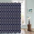 thumbnail image 3 of Fabric Shower Curtain, Modern Abstract Geometric Dark Blue Vintage Geometric Pattern Shower Curtains with 12 Hooks Waterproof Machine Washable Bath Curtains for Bathroom,48x 72in, 3 of 6