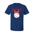 thumbnail image 2 of Wild Bobby, Cute Baseball Mom Ribbon Gift, Mother's Day, Men Graphic T-Shirt, Royal, 3XL, 2 of 3