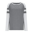 thumbnail image 5 of BiZtdJrK Women's Plus Size Crew Neck Tee Tops Striped Raglan Long Sleeve Shirts Color Block Fall Fashion T Shirt Loose Basic Tees Mint Green XXL, 5 of 7