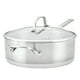 thumbnail image 1 of Sartén KitchenAid de acero inoxidable cepillado de 4,5 L con tapa, 1 of 8