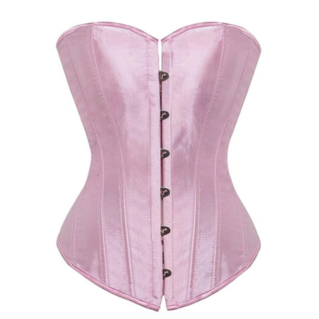 

Huachen Fashion Women s Plus Size Boned Corsets Shapewear Outfit Sexy Underwear Pink XXXL