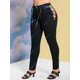 thumbnail image 2 of Jeans Flacos de Talla Grande con Cordones Laterales Rosegal Vaqueros de talla grande, 2 of 5