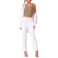 thumbnail image 2 of INSPIRE CHIC Mother's Day Women's Ribbed Tank Top with Built-In Bra Slim Fit Square Neck Undershirt S Light Brown, 2 of 5