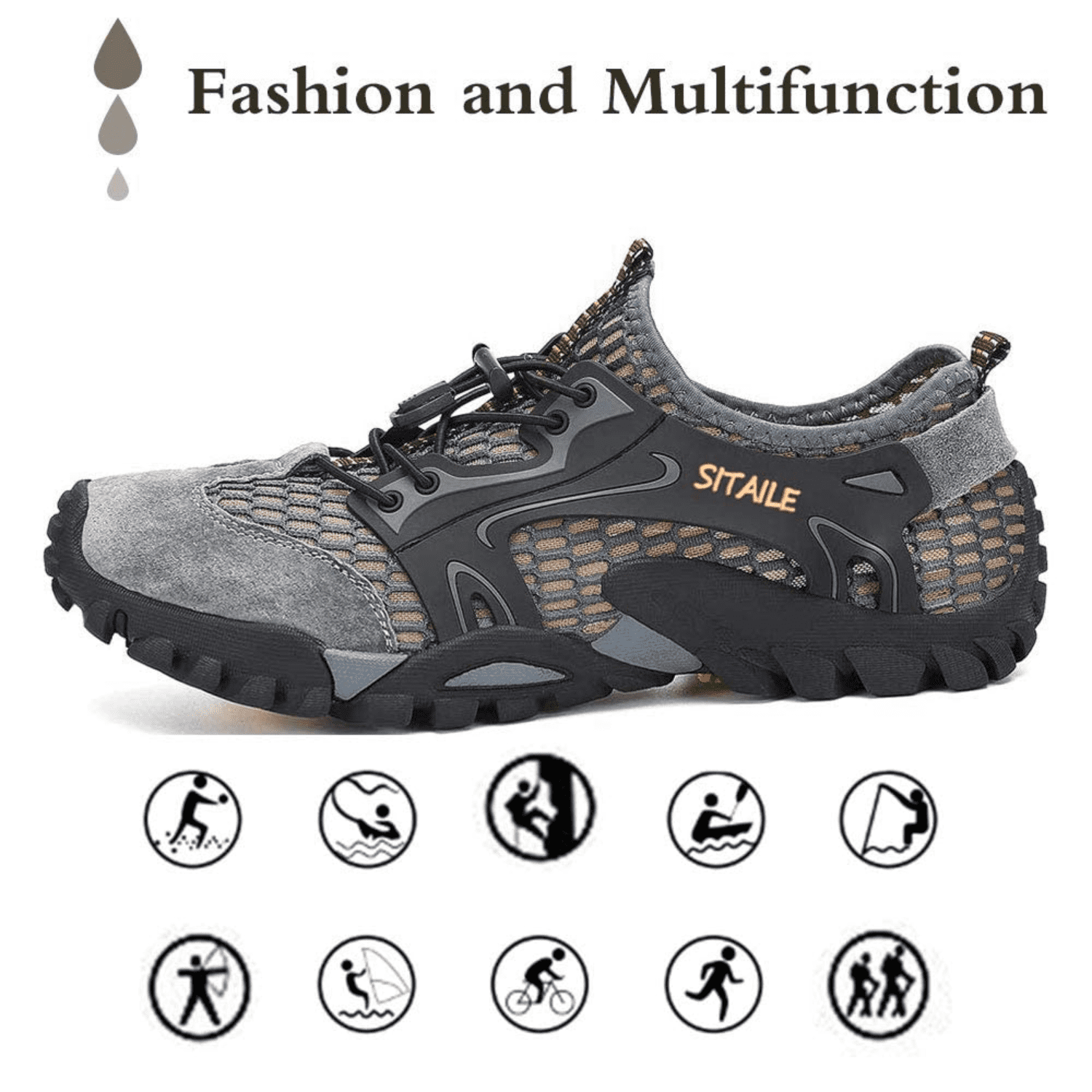 Men's Water Shoes Quick Dry Sports Aqua Soft Hiking Breathable Lightweight Outdoor Mesh Barefoot Training Walking
