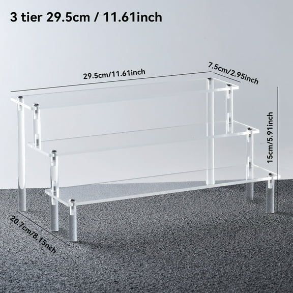 Acrylic Display Stand, 1pc Transparent Acrylic Display Tube Stand Holder For Perfume, Cosmetics, Cupcakes And Desserts, 3 Tier Shelves (3 Tier Approx. 30cm Width)