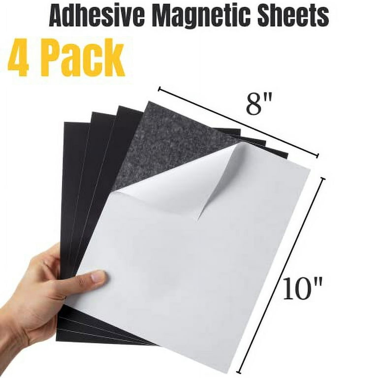 Grtard 10Pcs Magnetic Sheets with Adhesive Backing Cut Magnetic Sheet and  Customized Flexible Self Adhesive Magnet Paper Sheets for Craft and DIY