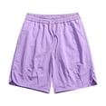thumbnail image 6 of Men's Nylon Spandex Blend Casual Sports Shorts, Sweat Wicking Flexible Drawstring Elastic Waist Zipper Side Pockets for Training Walking Beach | TruHer,Purple XL, 6 of 9
