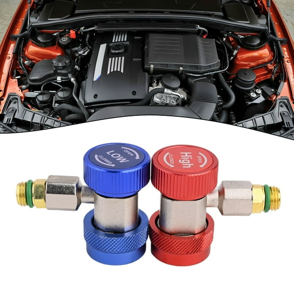 Huanke-2pcs for R134A Quick Connector Adapter Coupler Auto AC Manifold Gauge Low High HVAC