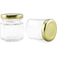 thumbnail image 6 of Cornucopia Brands Mini Hexagon Glass Jars (1.5oz, 48-Pack); Tiny Hex Jars w/ Gold Lids for Spices, Gifts, Party Favors, DIY and More, 3-Tablespoon Capacity, 6 of 6