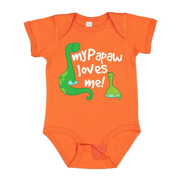 Inktastic My Papaw Grandpa Loves Me Dinosaur Boys Baby Bodysuit