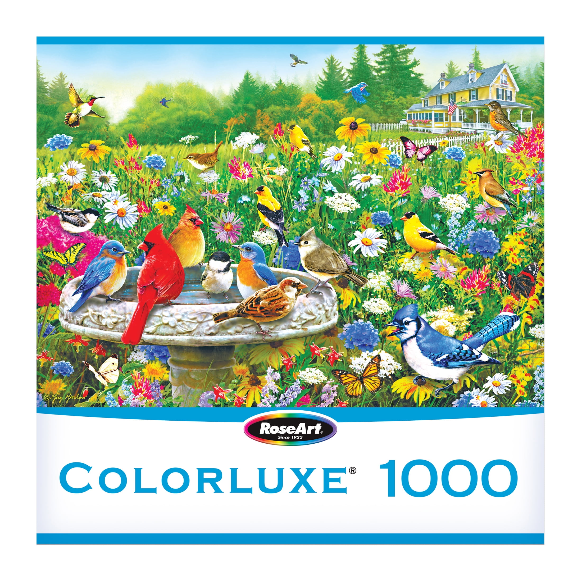 RoseArt - Colorluxe 1000 pièces - Oiseaux au bain d'oiseaux - Puzzle à emboîter pour adultes