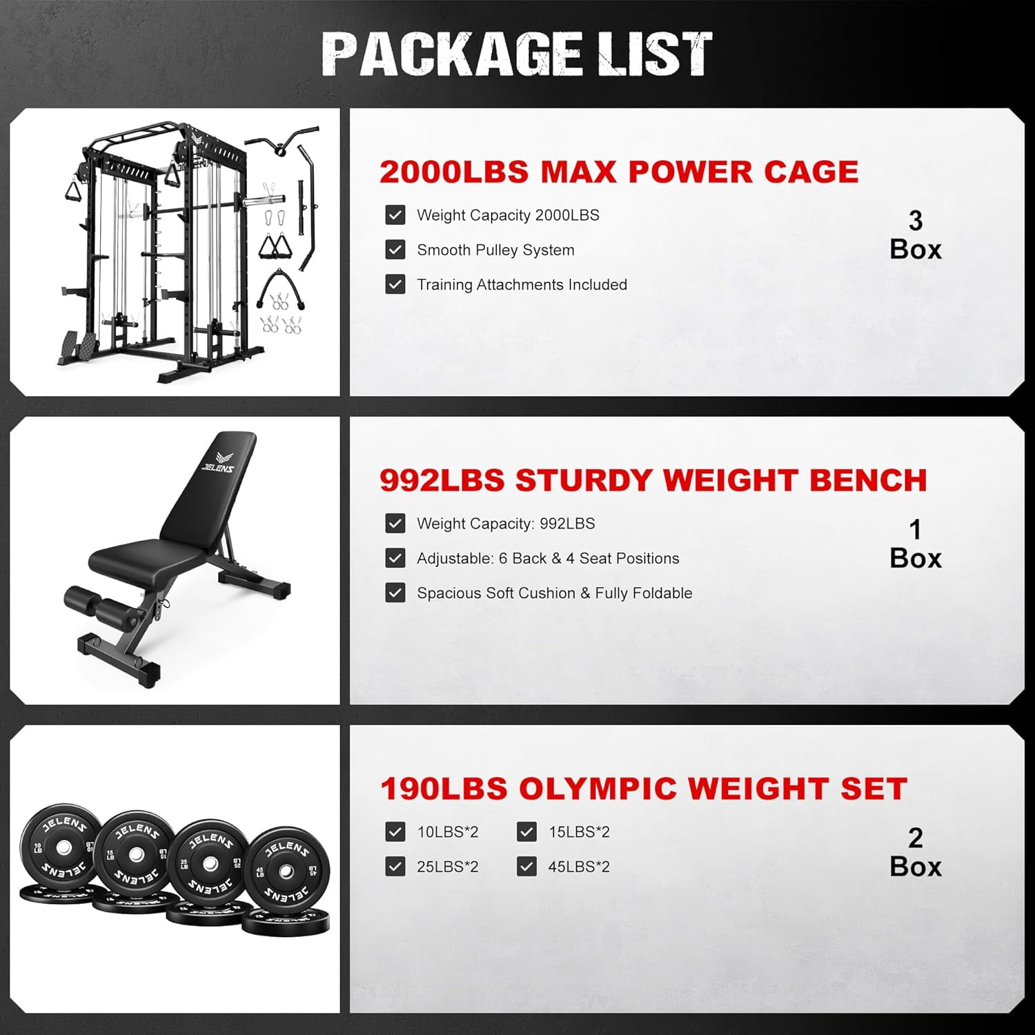 Forgemus Smith Machine, Multi-Function Power Cage with Dual Pulley Cable Crossover System, 2000LBS All-in-One Squat Rack with Smith Bar and Attachments, Workout Machine for Home Gym