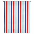 thumbnail image 2 of Red Blue Stripe Sheer Curtains 54 Inches Long, Gradient Geometric White Vertical Striped Light Filering Curtains, Breathable Simi Curtain Privacy Drapes for Kitchen Bathroom Small Window Treatment, 2 of 9