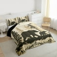 thumbnail image 4 of Homewish Woodland Animal Bear Queen Comforter Set,Rustic Farmhouse Cabin Bedding Sets,Beige Green Bedding Comforter Set For Men Women,Super Cozy Room Decor Reversible,3-Piece, 4 of 9
