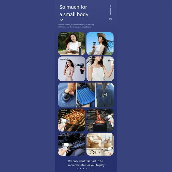 Ventilador Turbo 80000RPM, Ventilador Pequeño Portátil Inalámbrico de Mano, Miniventilador Recargable Sin Escobillas de Alta Velocidad para Exteriores B