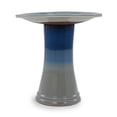 thumbnail image 5 of 17 Inch Ceramic Bird Bath Blue Ombre Swirl Pattern Glazed Pedestal Bird Bath Lightweight Tall Elegant Outdoor Bird Bath for Garden Yard and Patio, 5 of 9