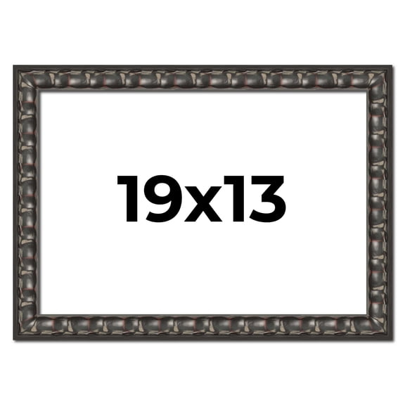 19x13 Frame Black-Brown Medieval Solid Wood Picture Frame | 1.5 Inch Moulding Width | Gotham