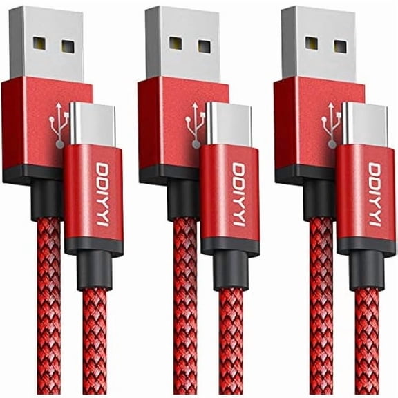 USB Type C Charger Cable (3-Pack 3ft), USB C Charging Cord for iPhone 16/15 Pro Max Plus, Samsung Galaxy S24 S23 S22 A10e A25 A15 A53A52 A54, LG G7 G6 V30 V35, Google Pixel 9 8 7 Moto