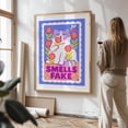 thumbnail image 3 of Smells Fake - Drawing Cat Humor Illustration Whimsical Pop Art Floral Quote Unframed Wall Art Print 24 x 32 inches, 3 of 16