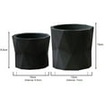 Olly & Rose Geometric Black Plant Pot Ceramic Garden Planters Set 2