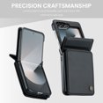 thumbnail image 5 of ELEHOLD Wallet Case for Samsung Galaxy Z Flip 6, premium PU leather zipper card holder phone case zipper card holder phone case,Black, 5 of 7