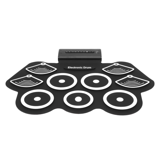 Roll Up Drum Practice Pad, Portable 360 Degree Stereo 100-240V Midi Drum Kit With Recording Function For Kid For Friends Gathering Performance US Plug