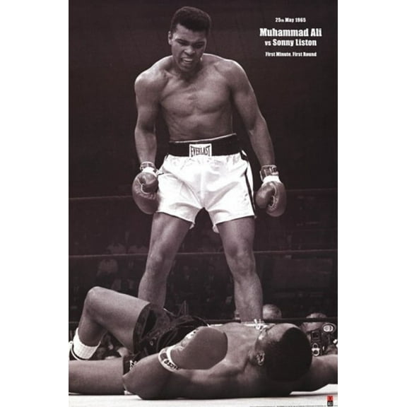 Muhammad Ali - 1965 1st Round Knockout Against Sonny Liston Laminated Poster (24 x 36)