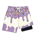 thumbnail image 5 of ibiyuan Boys Swim Trunks with Compression Liner Funny Ice Cream Swim Shorts Quick Dry 2 in 1 Beach Board Shorts with Pockets, 5 of 5