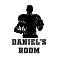 thumbnail image 2 of Sports Personalized Wall Decals for Boys Bedroom - Passionate American Football Player with Ball in One Hand Player DIY & Creativity Custom Name Wall Sticker - Size: 21 In x 30 In, 2 of 5