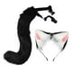 thumbnail image 2 of Diadema con orejas y cola de gato y zorro para disfraz de carnaval o cumpleaños Negro, 2 of 9
