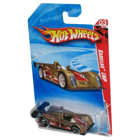 Hot Wheels Race World Speedway '10 Gold Cadillac LMP Toy Car 171/240