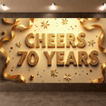 thumbnail image 5 of Cheers to 70 Years Golden Heart Celebration Backdrop Banner Party Decorations Anniversary Photography Props Background Decors Anniversary, 5 of 8