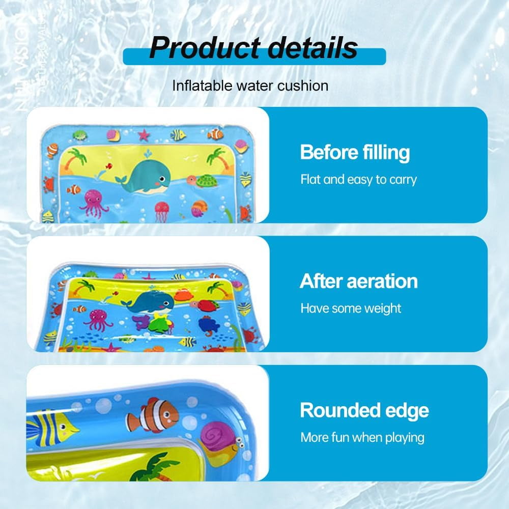 Lomyolo Cat Water Mat for Cats, Upgraded-Thicken Unbreakable Cat Splash Play Mat, Cat Water Play Mat for Indoor Cats, Interactive Cat Toys for Self Play