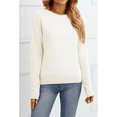 thumbnail image 6 of SOMER Women's Sweater Long Sleeve Pullover Crewneck Sweater Soft Lightweight Knit Tops 2025 White, 6 of 6
