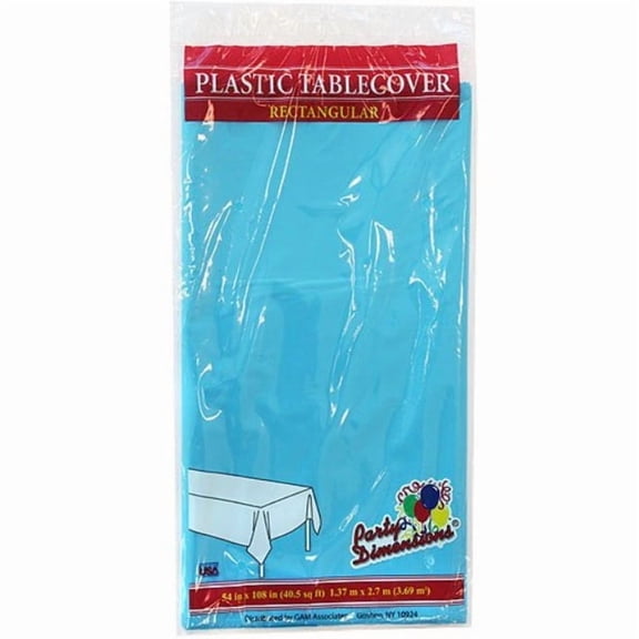 party dimensions single count rectangular plastic tablecover, 54 by 108-inch, island blue