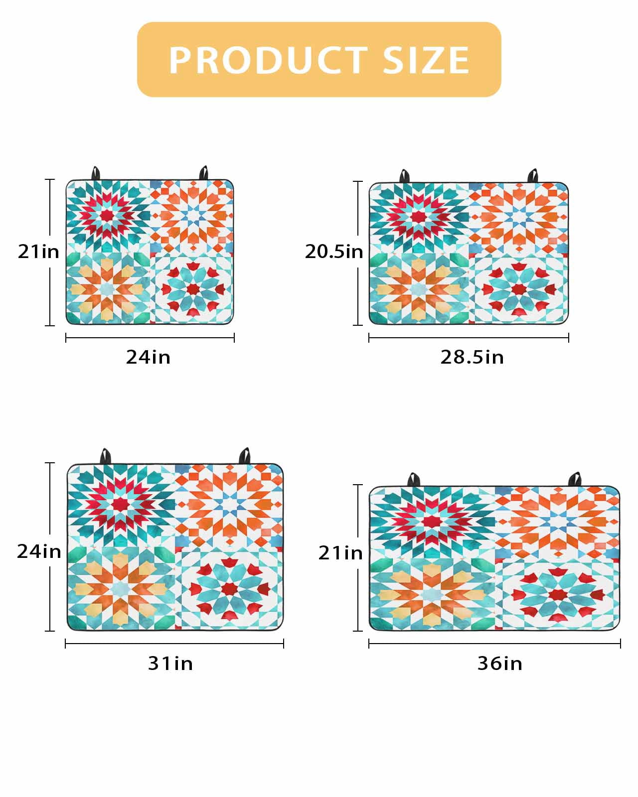 nqOlkjepod Large Induction Cooktop Protector Mat 24"x21", Colorful Boho Geometric Stove Top Covers for Electric Stove, Bohemian Ethnic Abstract Art Stove Burner Cover Mats, Glass Top Stove Cover