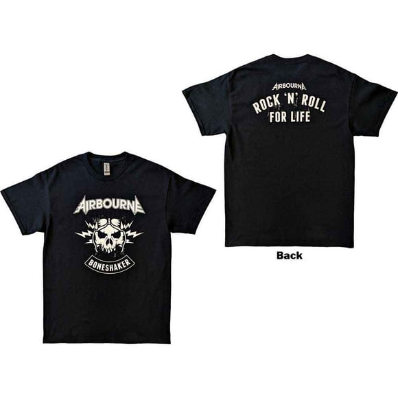 Airbourne Unisex T-Shirt R 'n' R Boneshaker (Back Print)