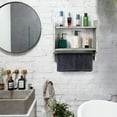 thumbnail image 7 of 2-Tier Rustic Bathroom Shelves with Towel Bar Wall Mounted Wood Towel Rack, 7 of 7