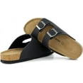 thumbnail image 7 of VENECORE Verano Women's Cork Footbed Sandals Summer Comfortable Cushioned Slide Flat Slip-on, Black, US 5M, 7 of 7