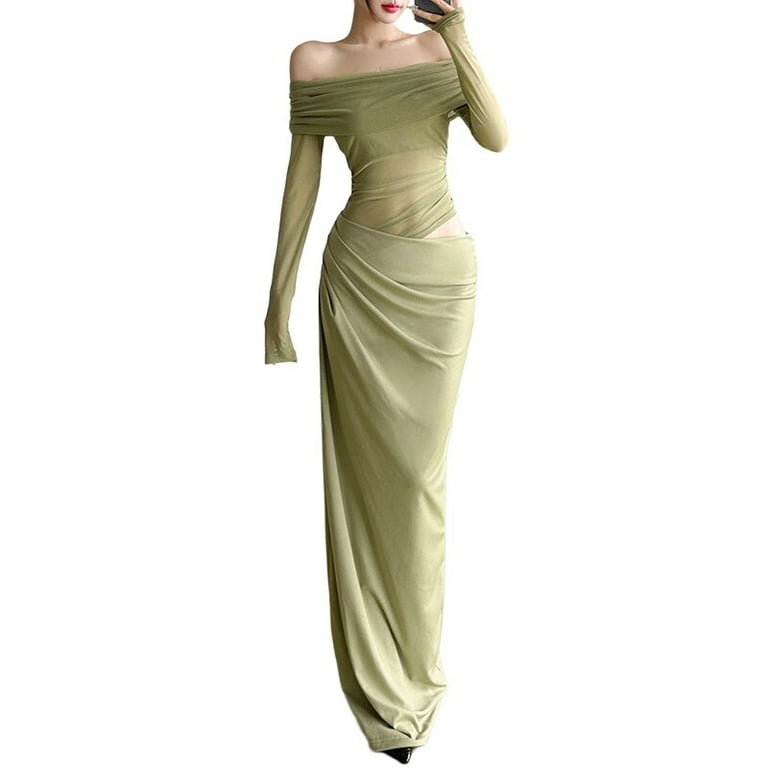 green emerald velvet dress Fitted Glitter Print Short Sleeve Gown by GLS Gloria GL3414 Sage / 2XL main image 0